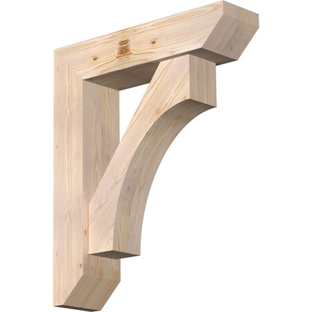 Ekena Millwork Westlake Slat Smooth Bracket w/ Offset Brace, Douglas Fir, 7 1/2"W x 30"D x 36"H BKT0806X30X36WTL06SDF